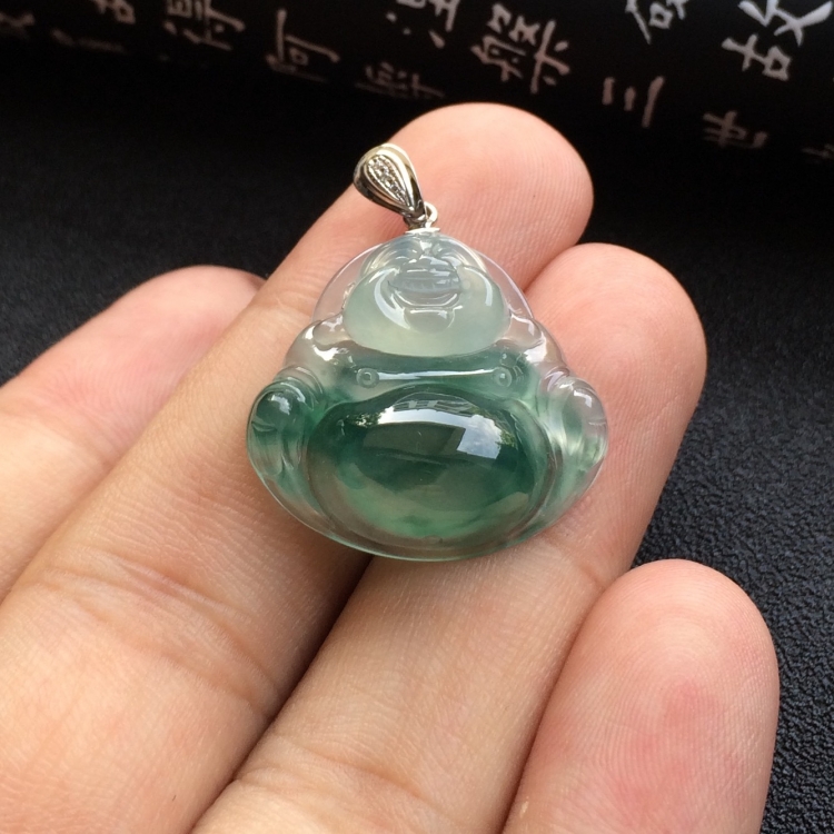 （超值推荐）冰种飘花玉佛挂件