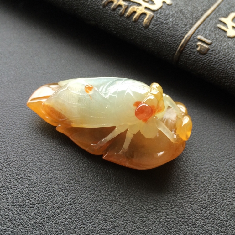 (超值推荐)糯冰种红黄翡一鸣惊人挂件