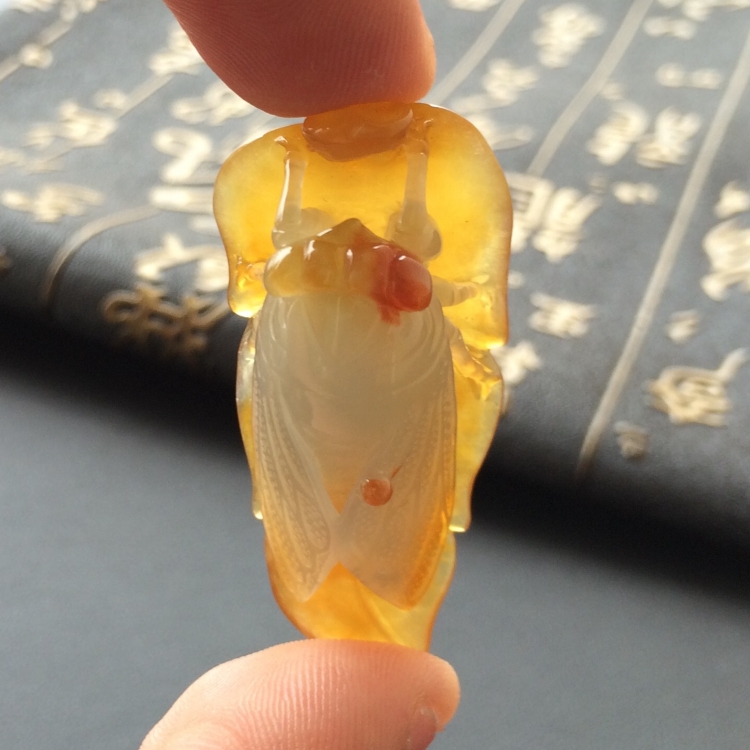 (超值推荐)糯冰种红黄翡一鸣惊人挂件