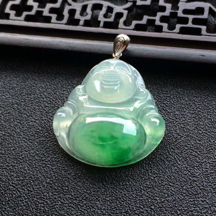 （超值推荐）冰种飘翠玉佛挂件