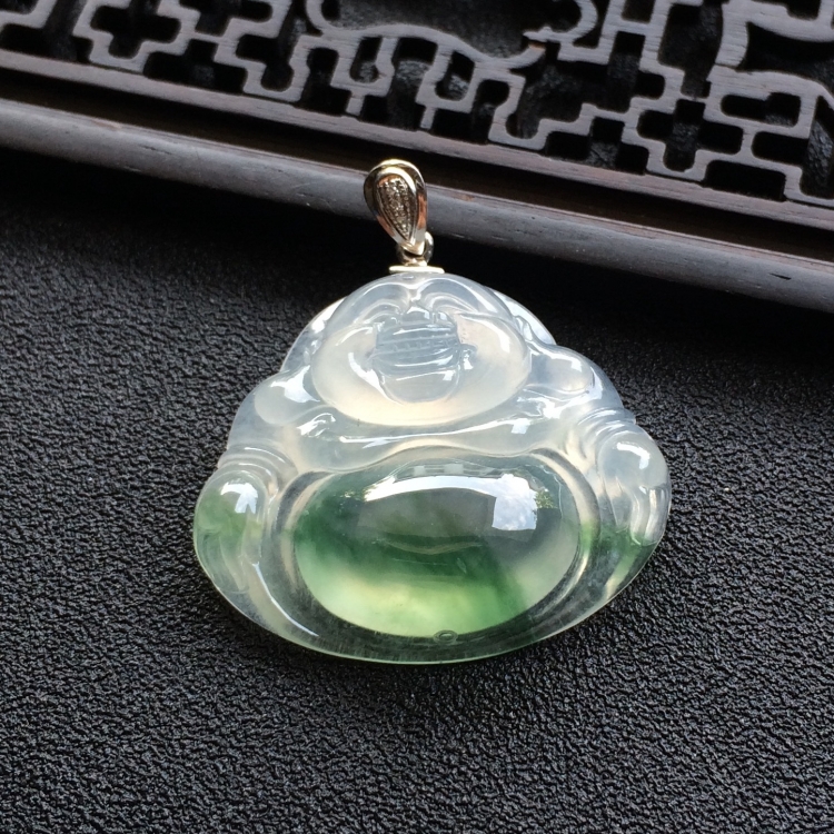 （超值推荐）冰种飘花玉佛挂件