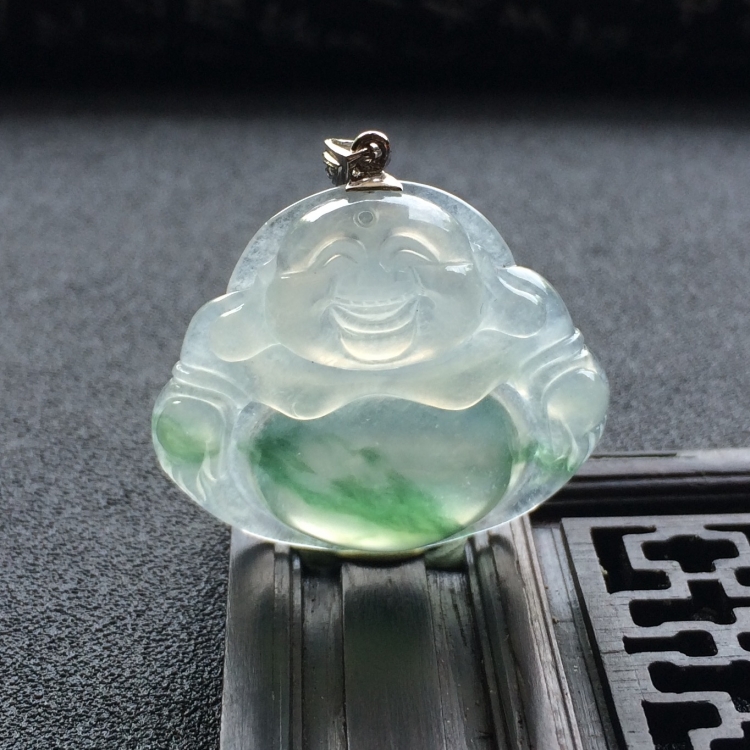 （超值推荐）冰种飘花玉佛挂件