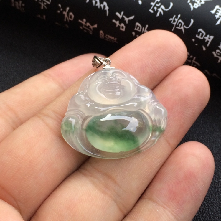 （超值推荐）冰种飘花玉佛挂件
