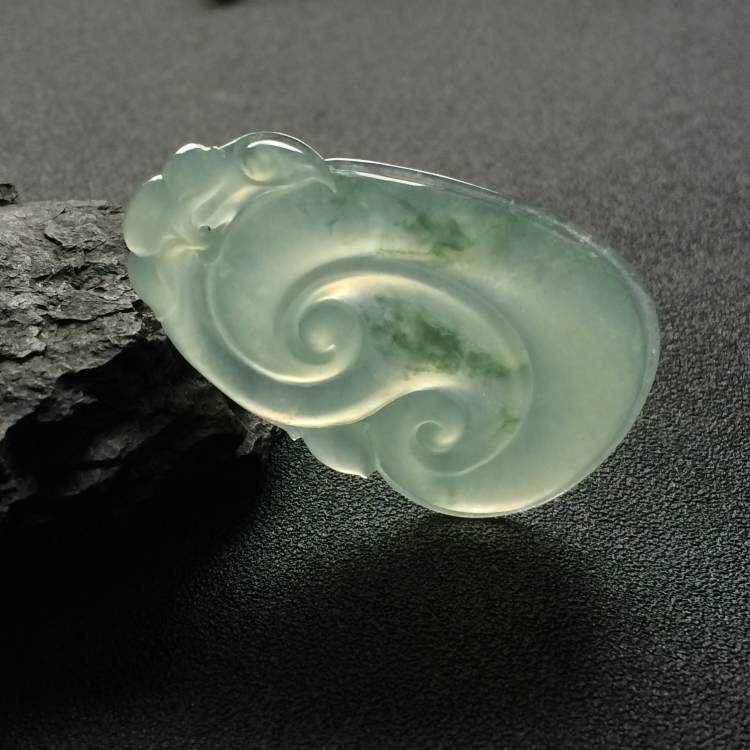 （超值推荐）冰种飘花如意挂件（一对）