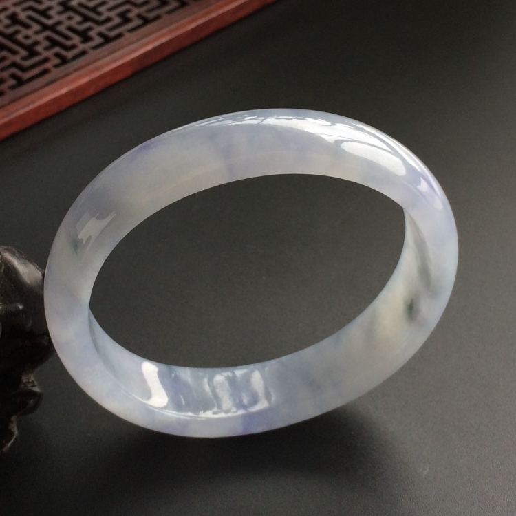 (超值推荐)糯冰种紫罗兰飘花贵妃镯(57.2mm-49mm)