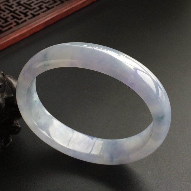 (超值推荐)糯冰种紫罗兰飘花贵妃镯(57.2mm-49mm)