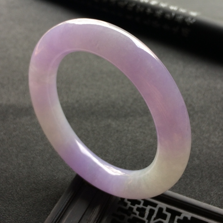 （超值推荐）糯冰种紫罗兰圆条手镯（56.3mm）