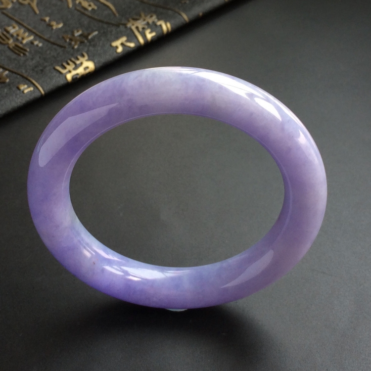 (超值推荐)糯冰种紫罗兰圆条手镯(55.4mm)
