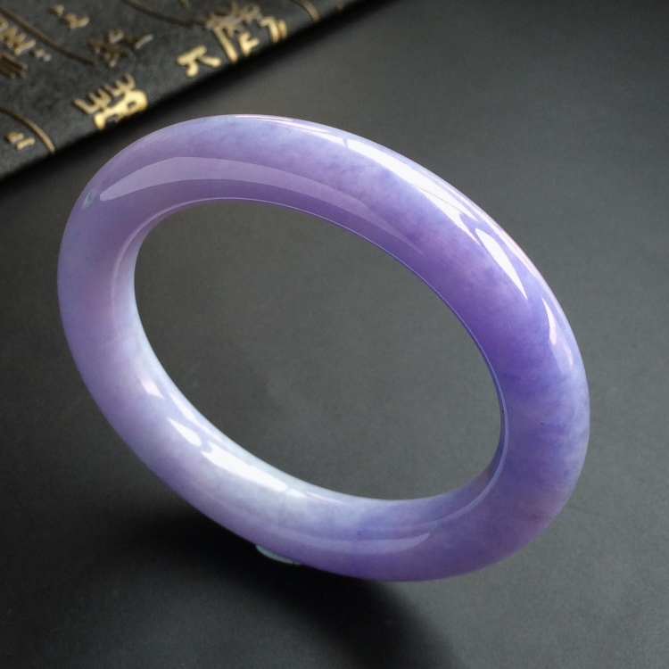 (超值推荐)糯冰种紫罗兰圆条手镯(55.4mm)