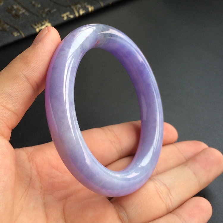 (超值推荐)糯冰种紫罗兰圆条手镯(55.4mm)