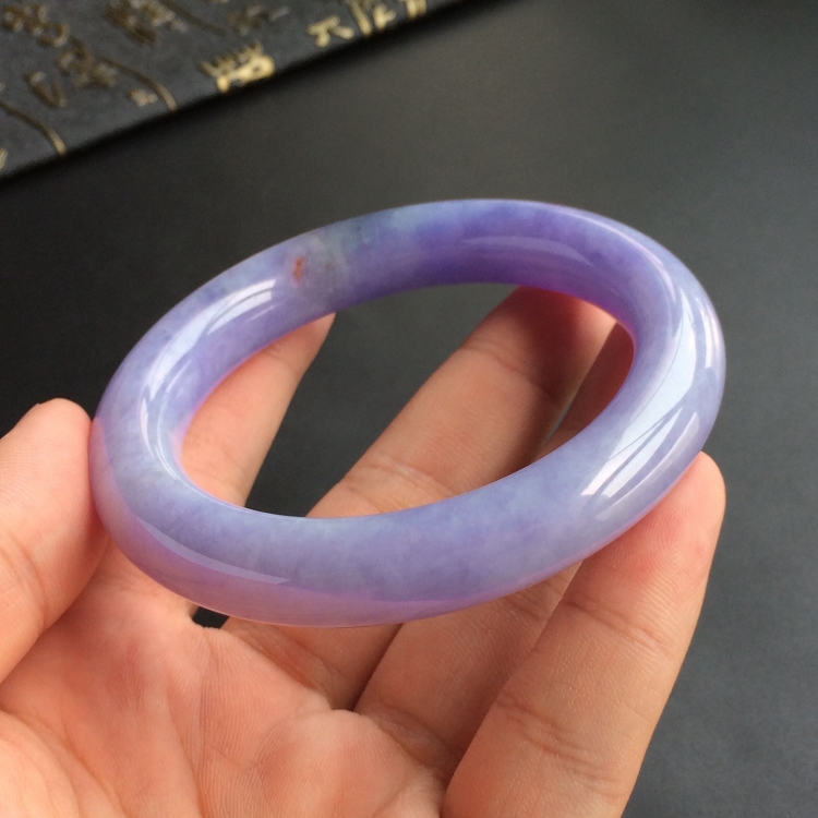 (超值推荐)糯冰种紫罗兰圆条手镯(55.4mm)