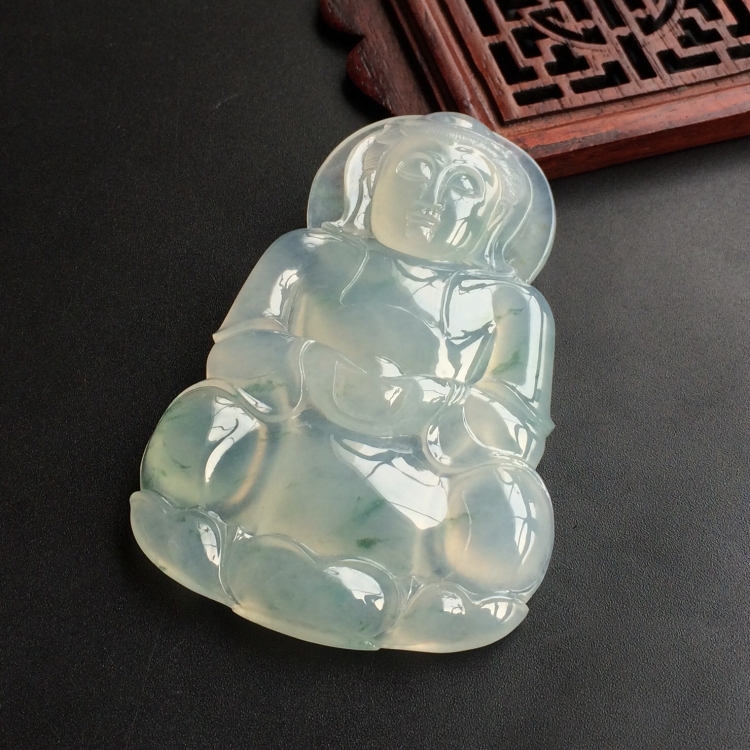 (超值推荐)冰种飘花观音挂件