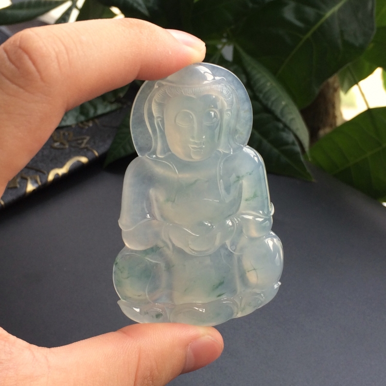 (超值推荐)冰种飘花观音挂件