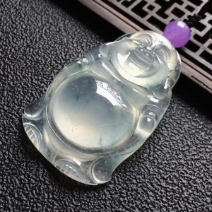 (超值推荐)冰种飘花站佛挂件