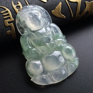 (超值推荐)冰种略飘花观音挂件