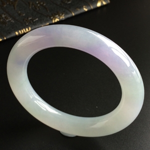 (超值推荐)糯冰种晴水紫罗兰圆条手镯(56.8mm)