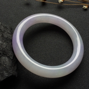 （超值推荐）糯冰种紫罗兰圆条手镯（55.8mm）
