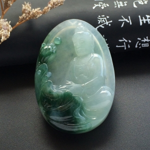 （超值推荐）糯冰种飘花观音挂件