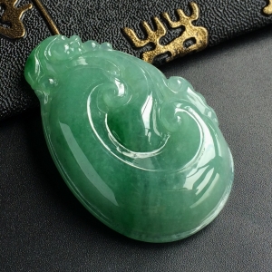 (超值推荐)糯冰种晴水飘花如意挂件