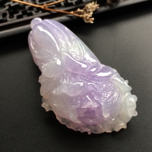 （超值推荐）糯冰种紫罗兰白菜挂件