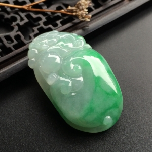 （超值推荐）糯冰种飘翠如意挂件