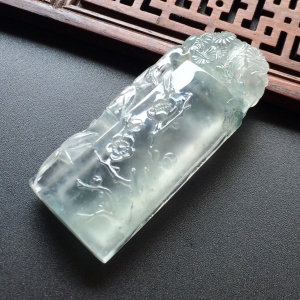 (超值推荐)冰玻种淡晴水梅兰竹菊挂件/印章