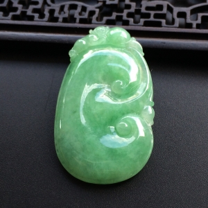 （超值推荐）糯冰种绿晴水如意挂件