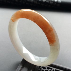 （超值推荐）糯冰种红黄翡手镯（56mm）