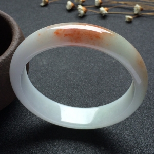 （超值推荐）糯冰种红黄翡手镯（56.8mm）