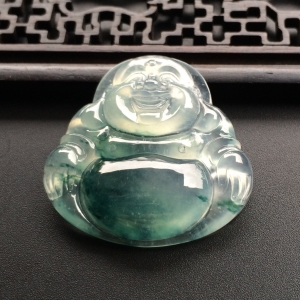 （超值推荐）冰种飘花玉佛挂件
