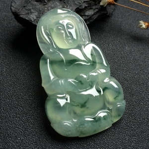 （超值推荐）冰种飘花观音挂件