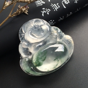 （超值推荐）冰种飘花玉佛挂件