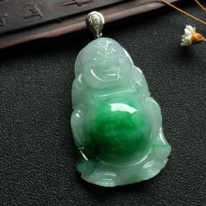 （超值推荐）糯冰种飘翠站佛挂件