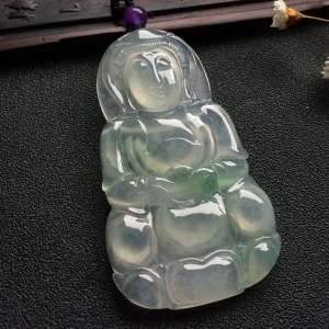（超值推荐）冰种飘花观音挂件