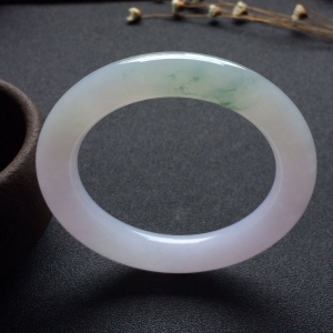 （超值推荐）糯冰种紫罗兰略飘花圆条手镯（57.1mm）