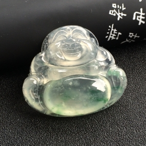 （超值推荐）冰种飘花玉佛挂件