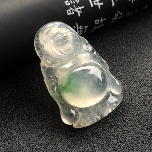 （超值推荐）冰种略飘花站佛挂件
