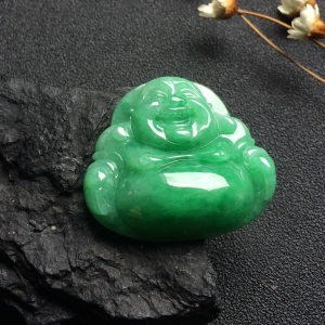 （超值推荐）糯冰种豆色玉佛挂件