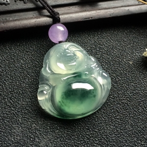 （超值推荐）冰种飘花玉佛挂件