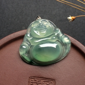 （超值推荐）冰种略飘花玉佛挂件