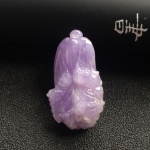 （超值推荐）糯冰种紫罗兰白菜挂件