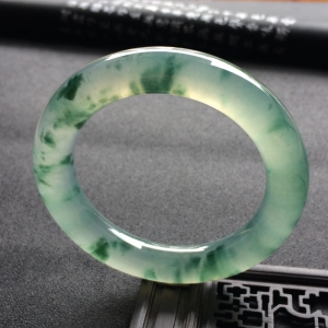 （超值推荐）冰种飘花圆条手镯（57mm）