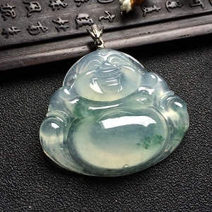（超值推荐）冰种飘花玉佛挂件