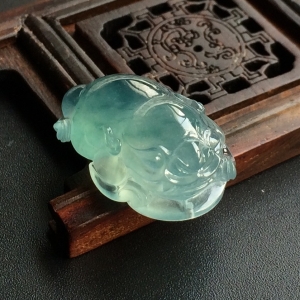 (超值推荐)冰种飘花金蟾戒面