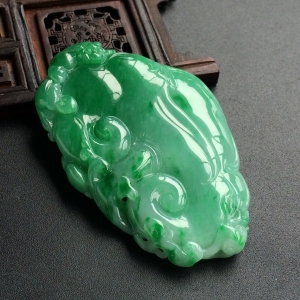 (超值推荐)糯冰种飘翠如意挂件