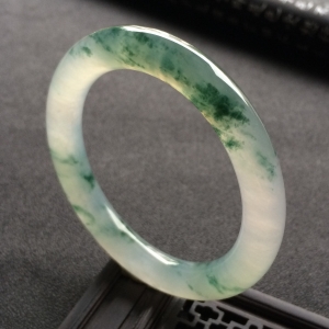 （超值推荐）冰种飘花圆条手镯（51.8mm）