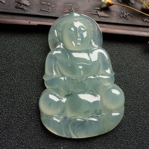 （超值推荐）冰种略飘花观音挂件