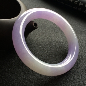 （超值推荐）糯冰种紫罗兰圆条手镯（56.3mm）