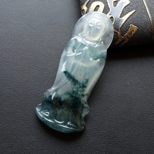 (超值推荐)冰种飘花站观音挂件