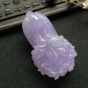 （超值推荐）糯冰种紫罗兰白菜挂件